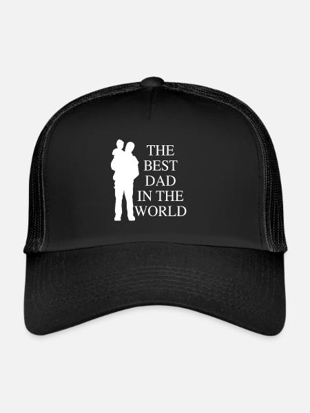 Le meilleur papa du MONDE - Idée cadeau - Casquette trucker  - noir/noir - Devant