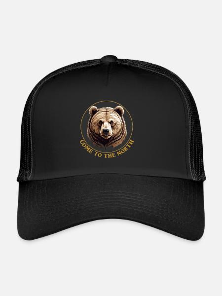 Grizzli Ours Kodiak Ours brun Venir dans le Nord - Casquette trucker  - noir/noir - Devant