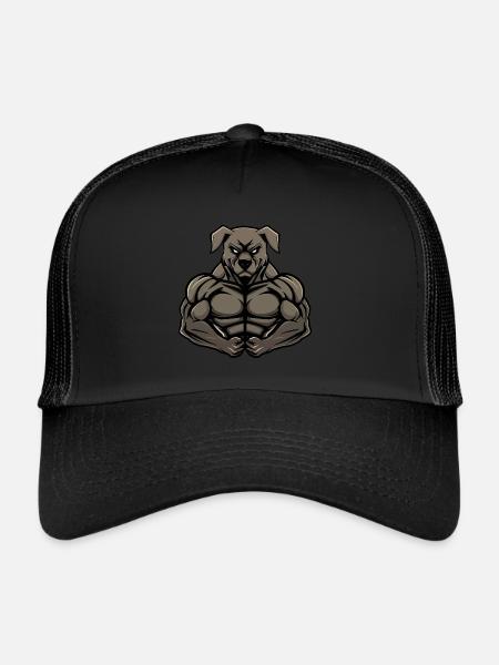 Kangal Dog Muscles Bodybuilding - Trucker Cap - black/black - Front