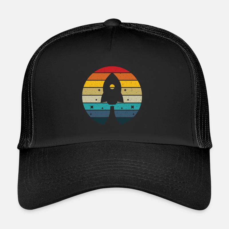 Rocket retro sunset liftoff water rocket and model Trucker Cap