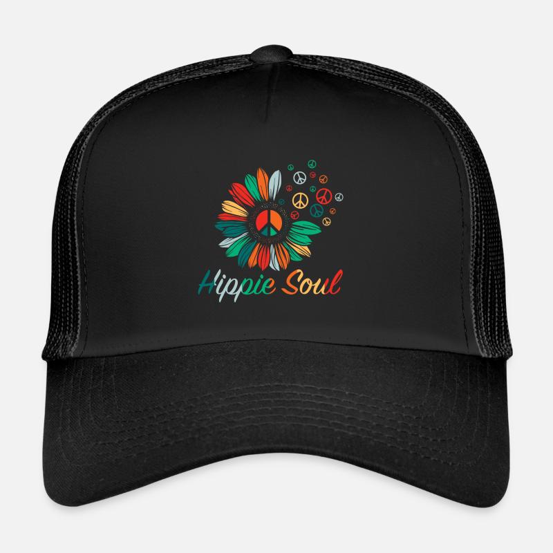 Peace Welt Frieden Geschenkidee T-shirt - Trucker Cap - Schwarz/Schwarz