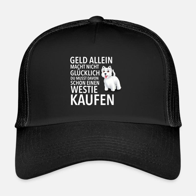 Westie Glücklich - Westie - Trucker Cap - Schwarz/Schwarz