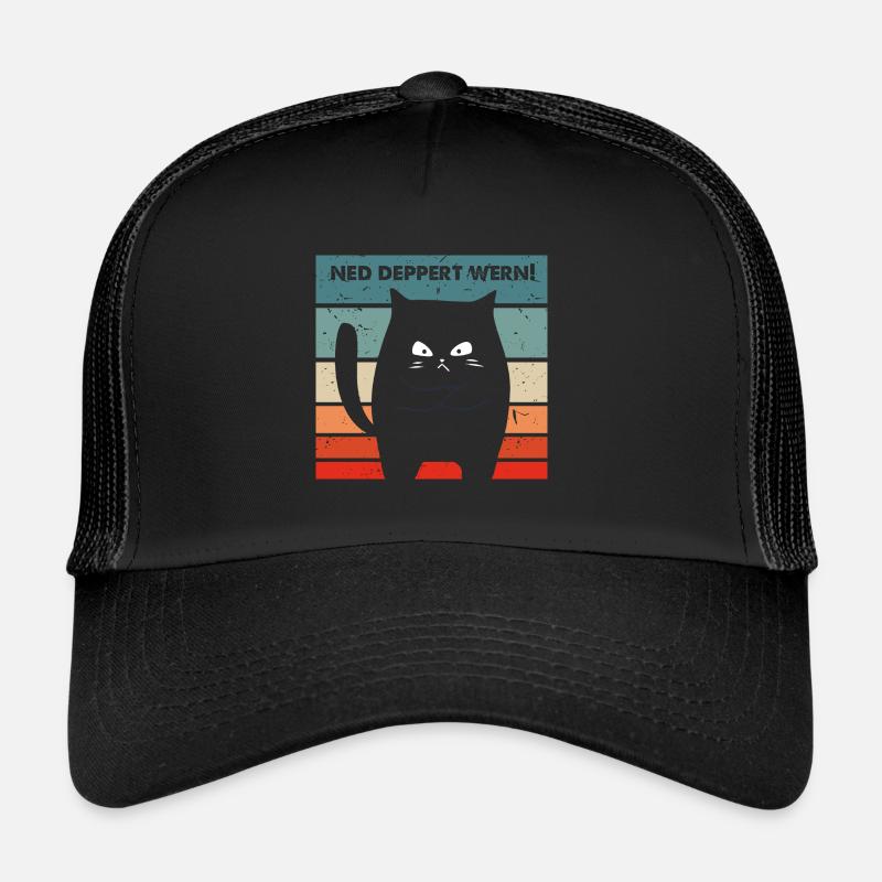 Ned deppert werden Dialekt lustige Katze Trucker Cap