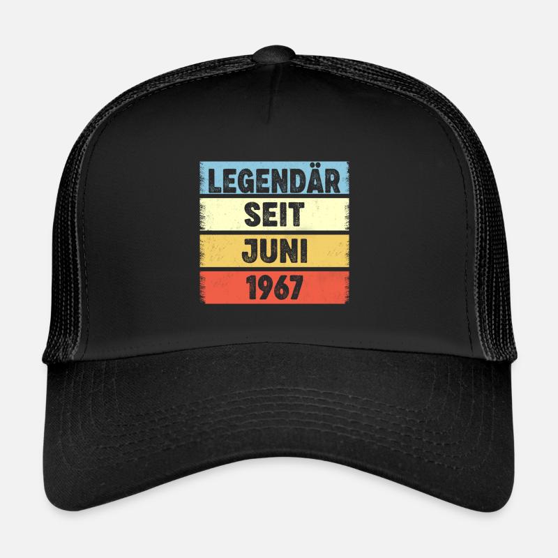 55 Jahre Legendär Seit Juni 1967 55. Geburtstag - Trucker Cap - Schwarz/Schwarz