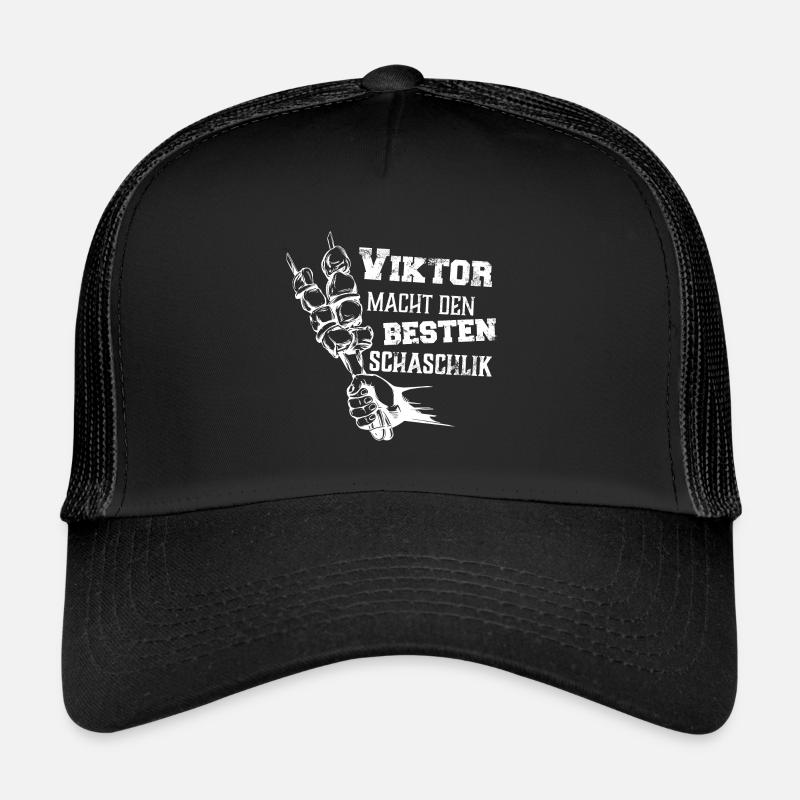 Viktor macht den besten Schaschlik Grill Geschenk - Trucker Cap - Schwarz/Schwarz