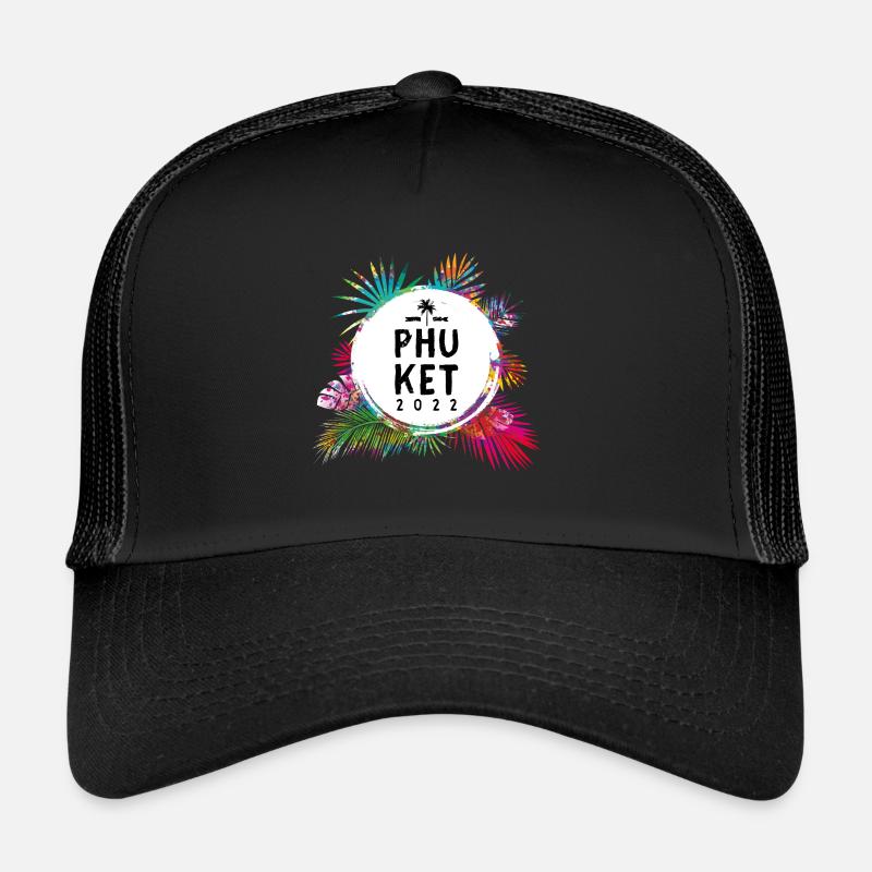 Phuket 2022 Bunt - Trucker Cap - Schwarz/Schwarz