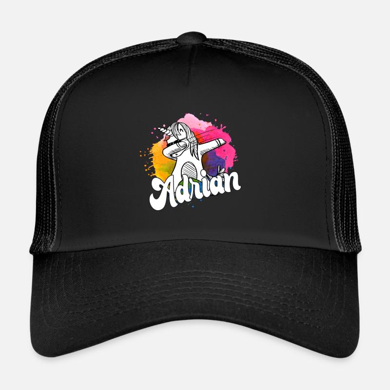 ADRIAN - Beau nom de garçon avec licorne cool Casquette trucker 