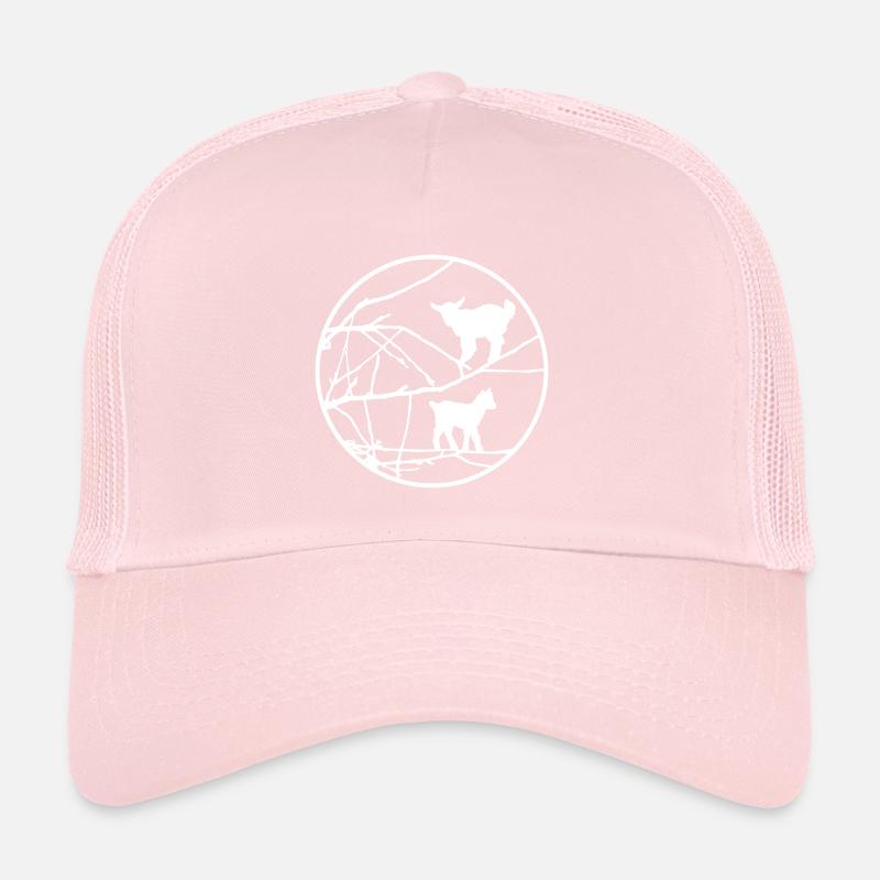 Petits agneaux de chèvre comme silhouettes dans l’arbre Casquette trucker 
