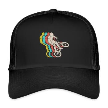 BMX Fahrer Bike Kinder Jungen Fahrrad BMX - Trucker Cap - Schwarz/Schwarz - Vorne