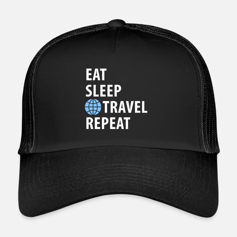 Voyage, tour du monde. Manger, dormir, voyager Casquette trucker 