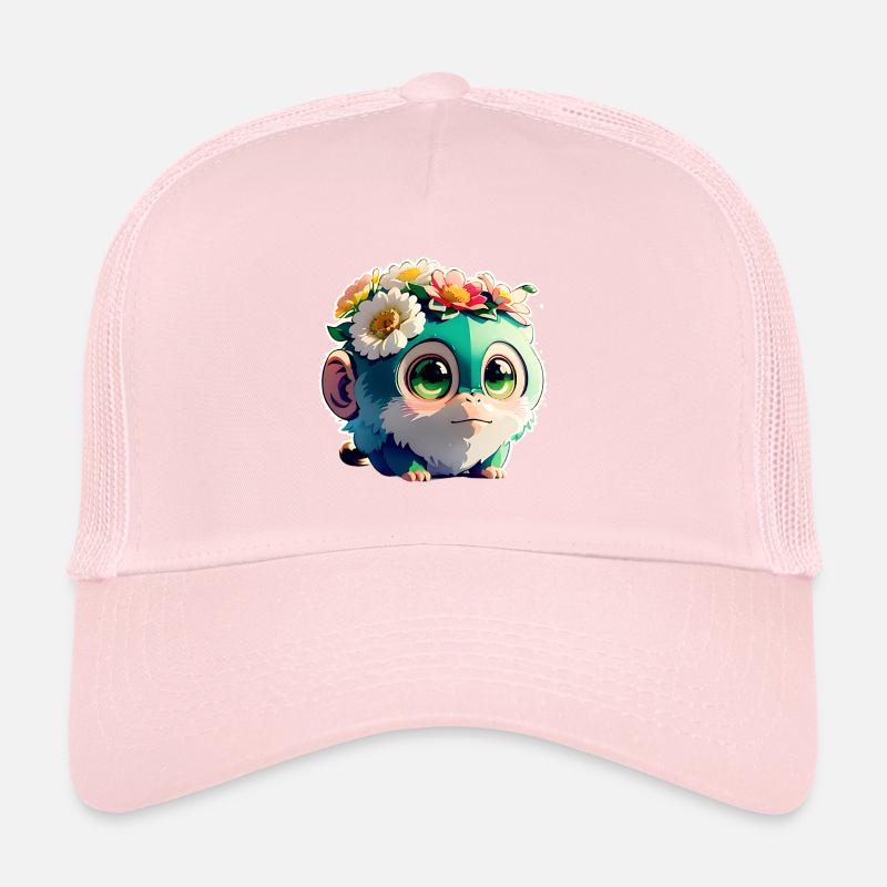 Flowery monkey friend Trucker Cap