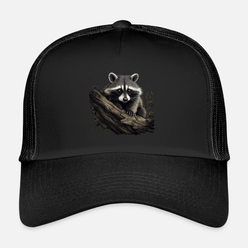Mignon raton laveur Nature Bébé raton laveur Forêt Casquette trucker 