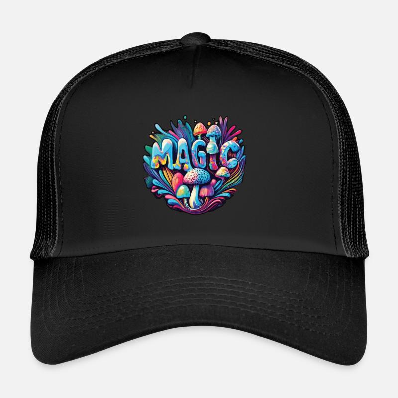 Magic Mushroom Psychedelic Art Trucker Cap