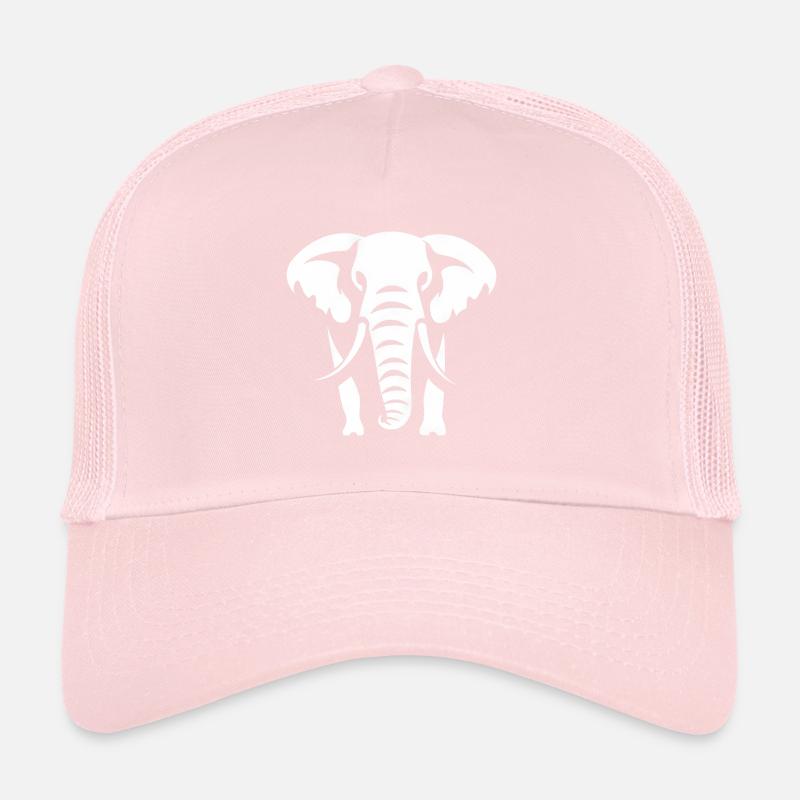 Logo blanc Silhouette d’éléphant Casquette trucker 