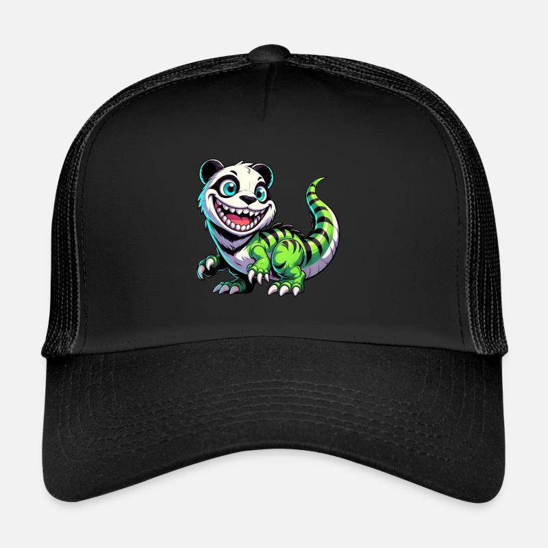 Whimsical Dino T-Rex Panda Mythical Creature Trucker Cap