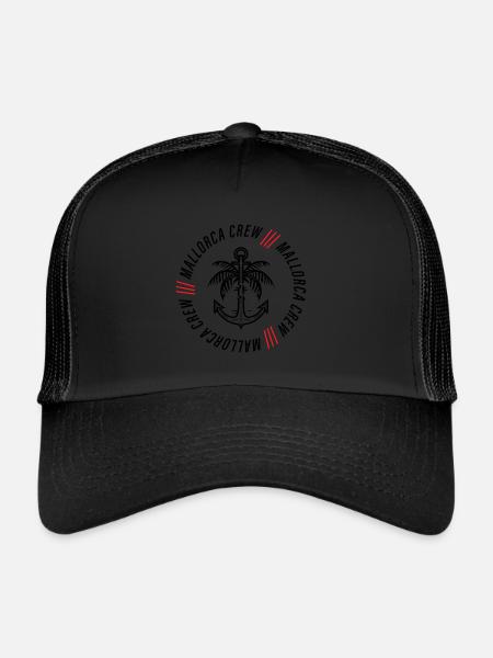 Majorque équipage ancre palmier - Casquette trucker  - noir/noir - Devant