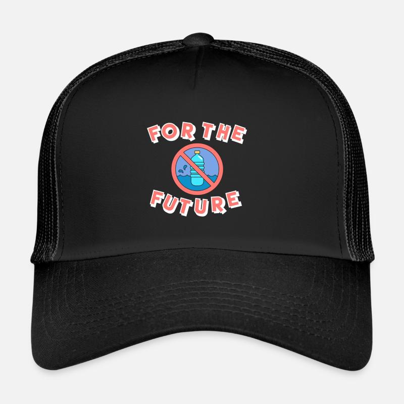 Naturschutz Plastik Klimawandel - Trucker Cap - Schwarz/Schwarz