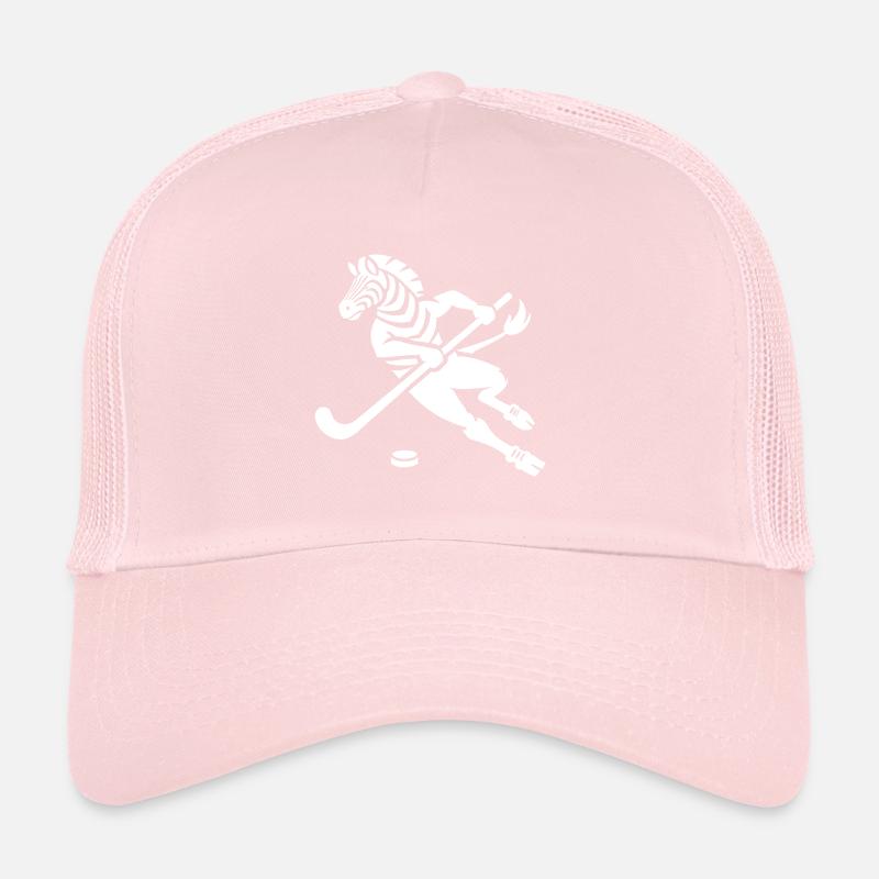 Minimalistisches Zebra Eishockey Silhouette Trucker Cap