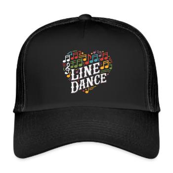 Danse en ligne Danser avec l’amour et le cœur - Casquette trucker  - noir/noir - Devant