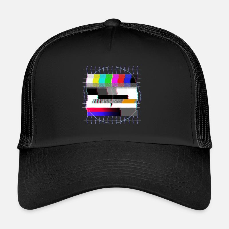 Modèle de test de télévision à tube - déformé - années 80 Casquette trucker 