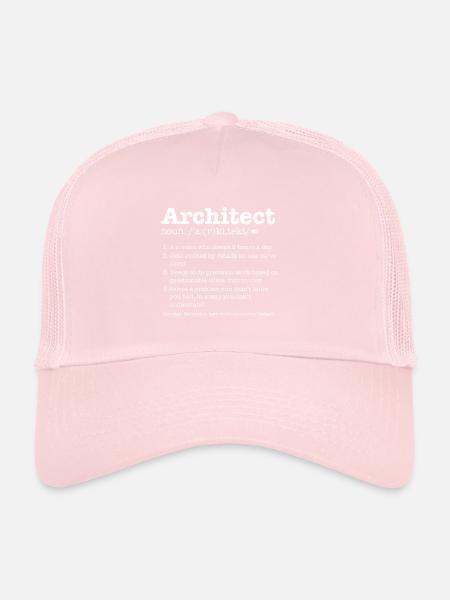 Architecte - Casquette trucker  - rose pâle - Devant