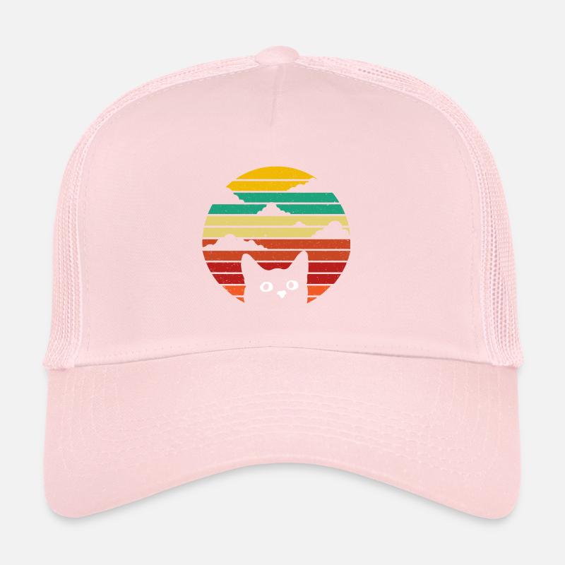 Rétro vintage chat coucher de soleil chat vintage Casquette trucker 