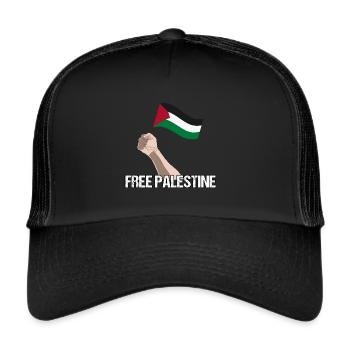 Free Palestine Idée de cadeau Palestine Gaza - Casquette trucker  - noir/noir - Devant