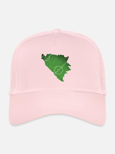 bosnien und herzegowina Fussball Fussballplatz Mei - Trucker Cap - Hellrosa - Vorne
