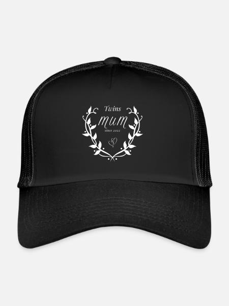Twins Mum 2022 Herz - Trucker Cap - Schwarz/Schwarz