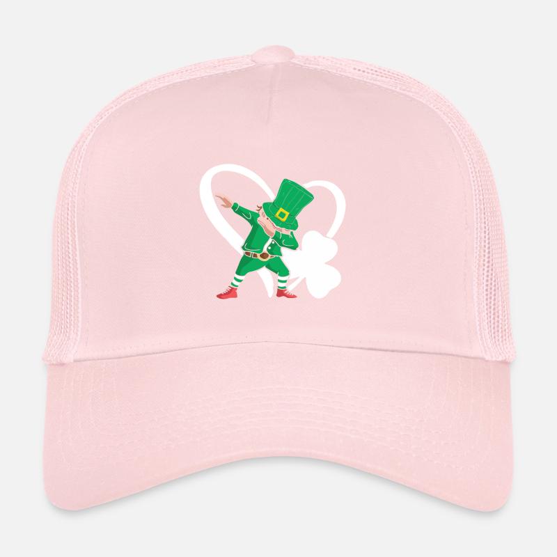Dabbing St. Patty Cloverleaf Hat Heart Trucker Cap