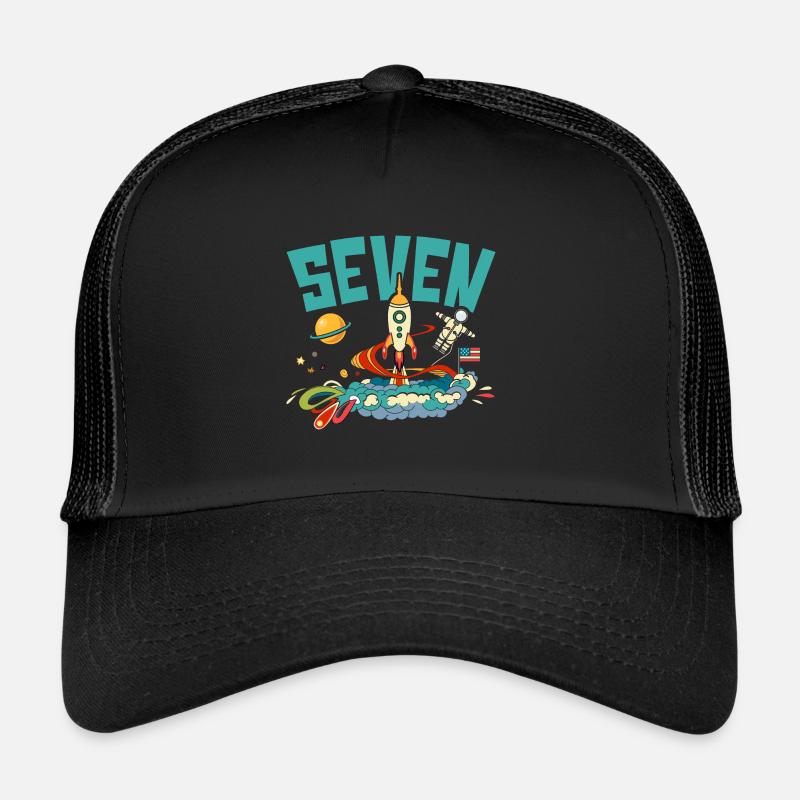Célébration du 7e anniversaire Outerspace Happy Bday Casquette trucker 