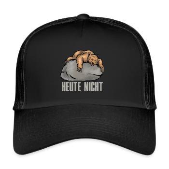 Bären Office Heute Nicht Kollege Motivation Bär - Trucker Cap - Schwarz/Schwarz - Vorne