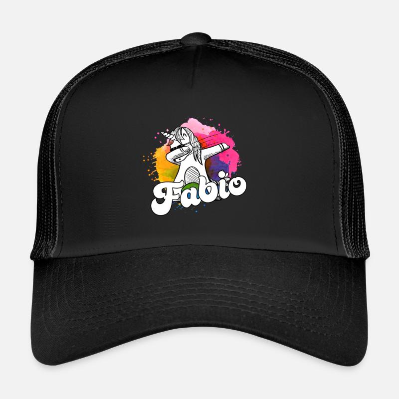 FABIO - Beautiful Boy Name with Cool Unicorn Trucker Cap