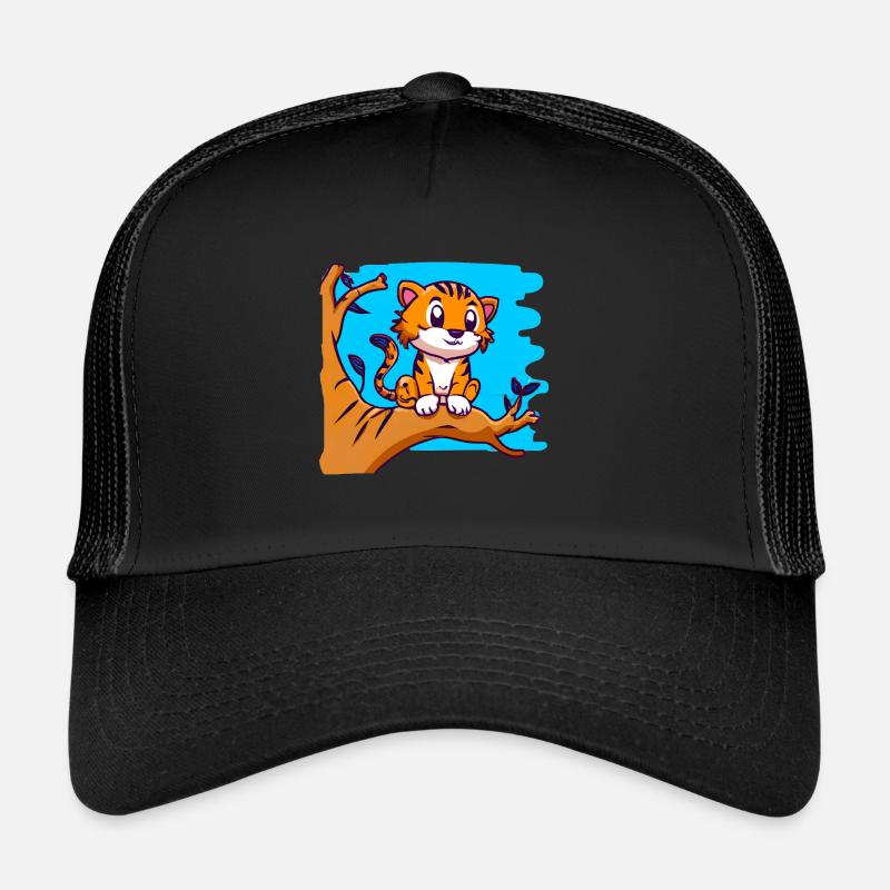 Tiger on a tree Trucker Cap