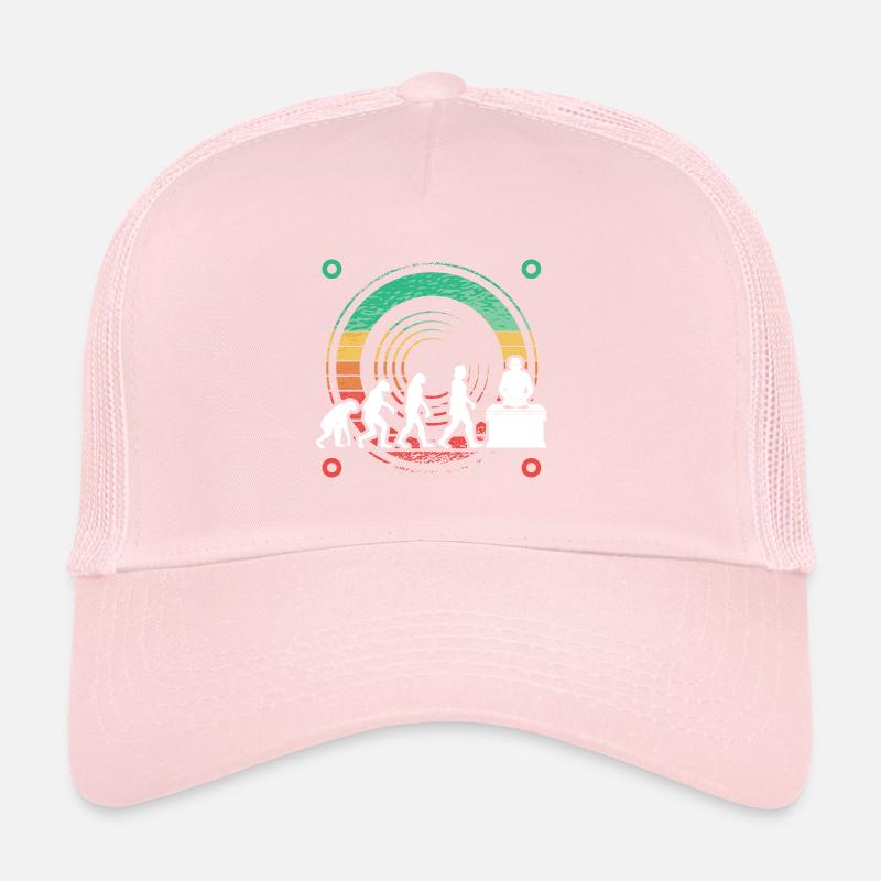 Evolution of man DJ Techno Vinyl Retro Vintage Trucker Cap