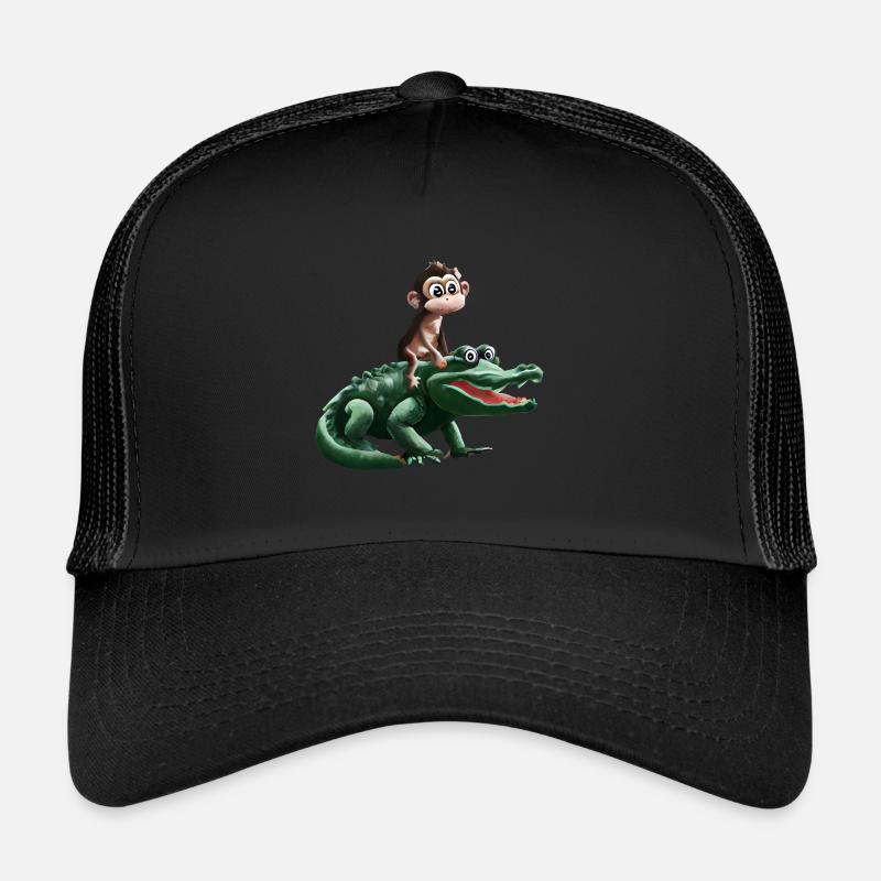 Drôle de singe sur la conception du crocodile Casquette trucker 
