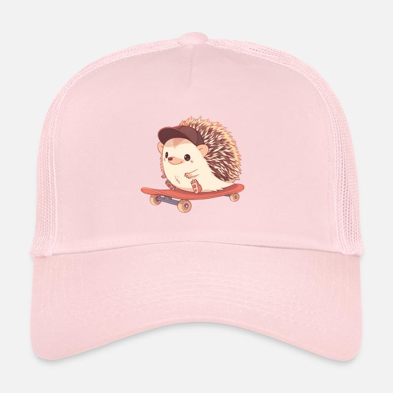 Cute hedgehog skating Trucker Cap
