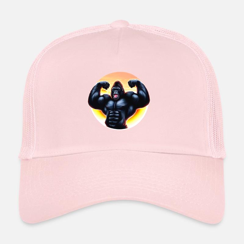 Muscular sunset gorilla Trucker Cap
