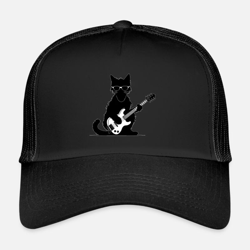 Katze spielt Gitarre Trucker Cap