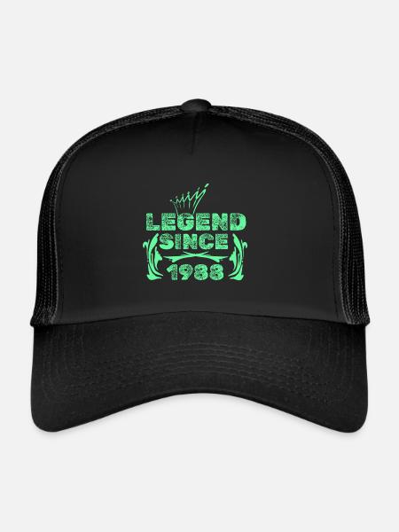 Année 1988 - Casquette trucker  - noir/noir - Devant
