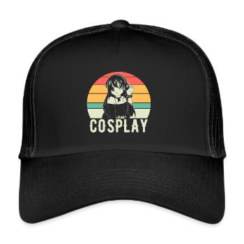 Cosplay Vintage Anime Cosplay - Trucker Cap - black/black - Front