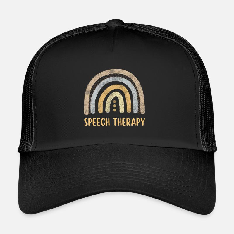 Logopädie Regenbogen - Trucker Cap - Schwarz/Schwarz