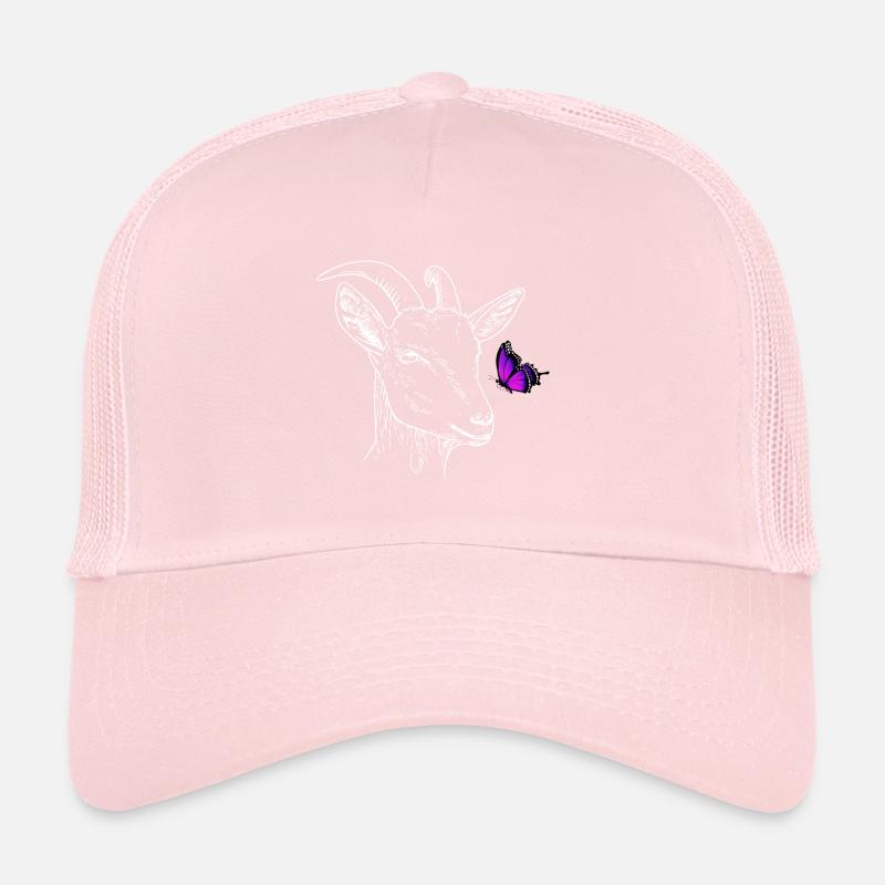Chèvre avec papillon Casquette trucker 