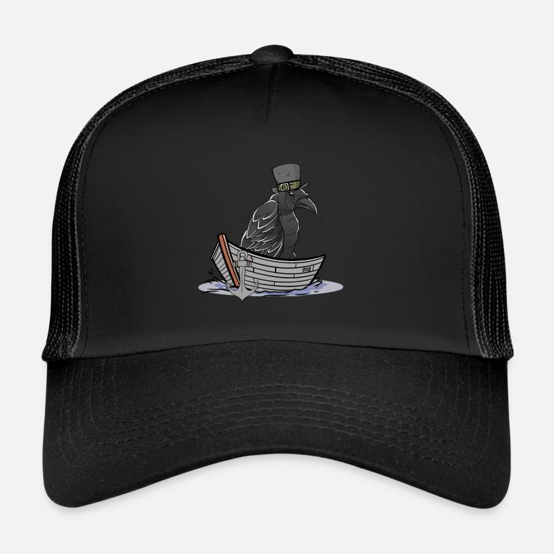 Krähe Rabe Raben Märchenfigur Boot maritim Trucker Cap