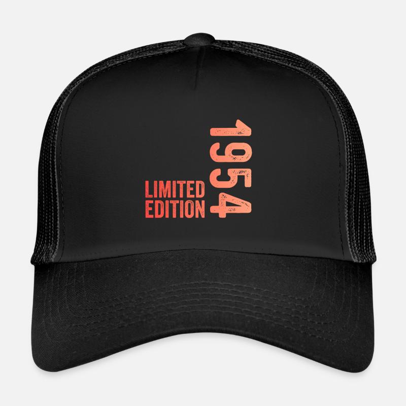 Limited Edition 1954 - Geburtstagsdesign - Trucker Cap - Schwarz/Schwarz