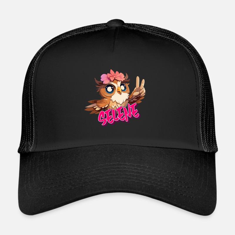 SELENE - Schöner Mädchen Name mit süßer EULE Trucker Cap