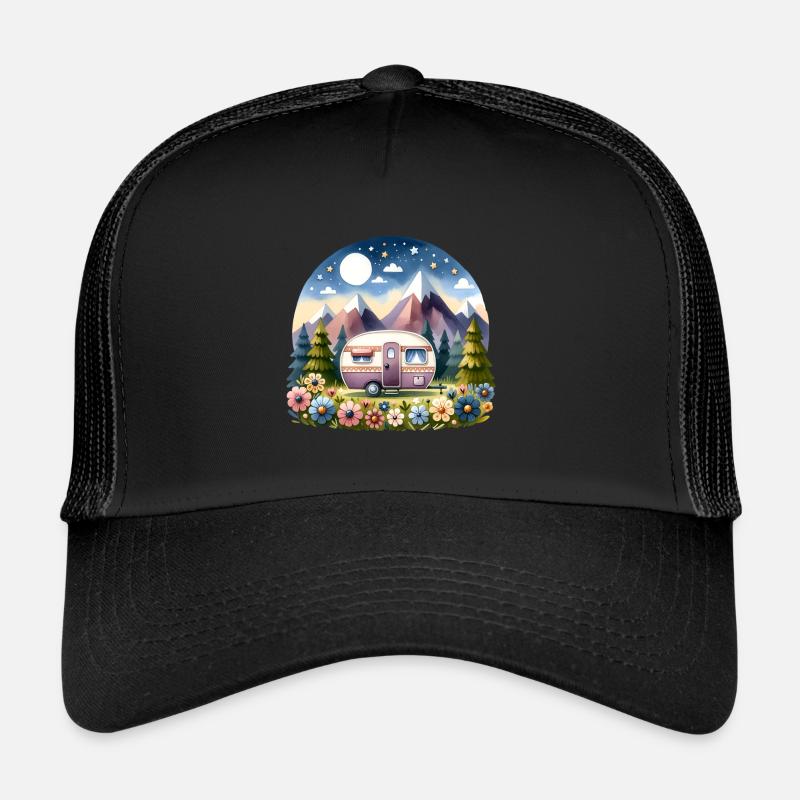 Camping Camper Caravan Trucker Cap