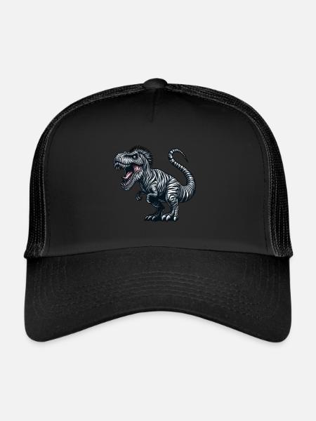 Dino Trex Zèbre Fusion Fantastique Créature Fantaisiste - Casquette trucker  - noir/noir - Devant