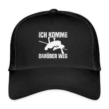 Hochsprung- Ich komme darüber weg - Trucker Cap - Schwarz/Schwarz - Vorne