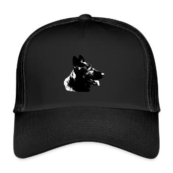 Shepherd, tête de chien, sports de chien, race de chien - Casquette trucker  - noir/noir - Devant